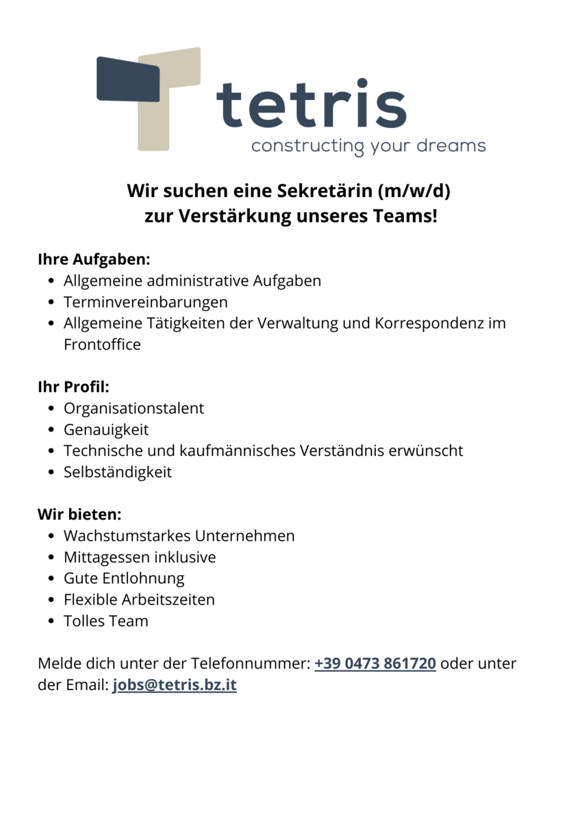 Sekretär/in (m/w/d)