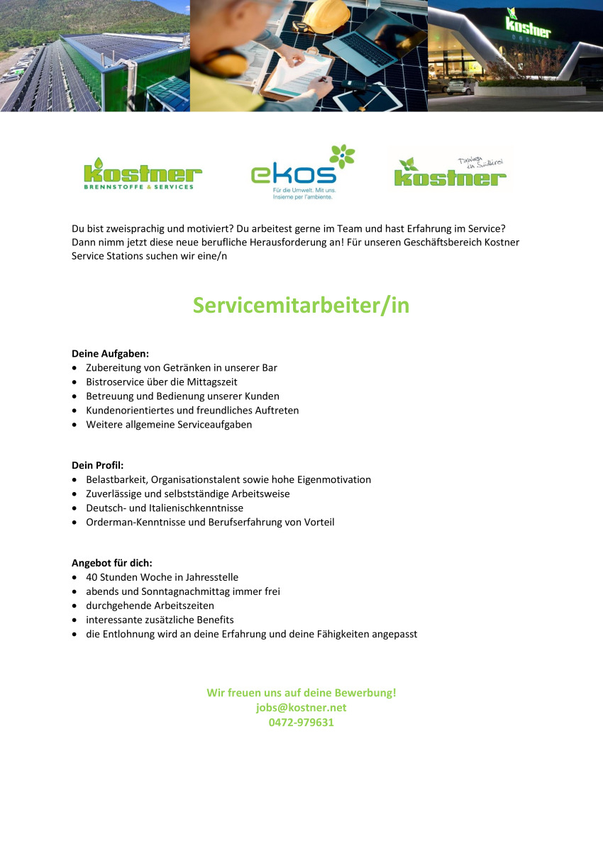 Servicemitarbeiter/in