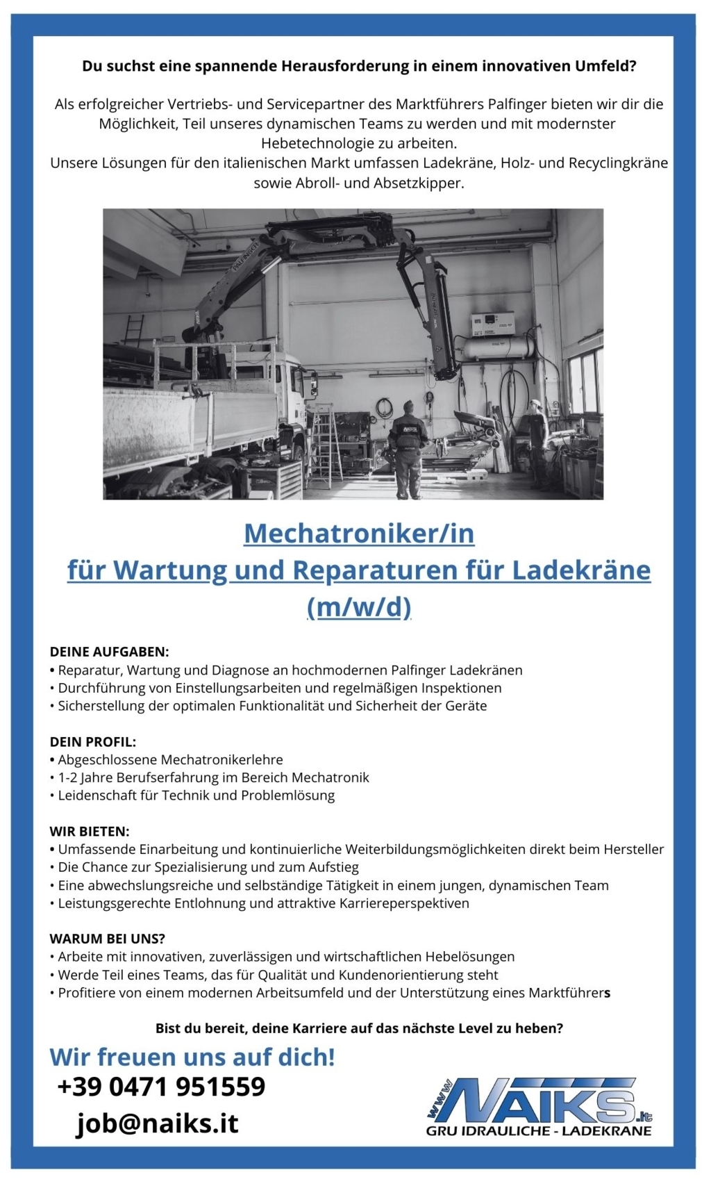 Mechatroniker/in Palfinger Ladekräne (m/w/d)