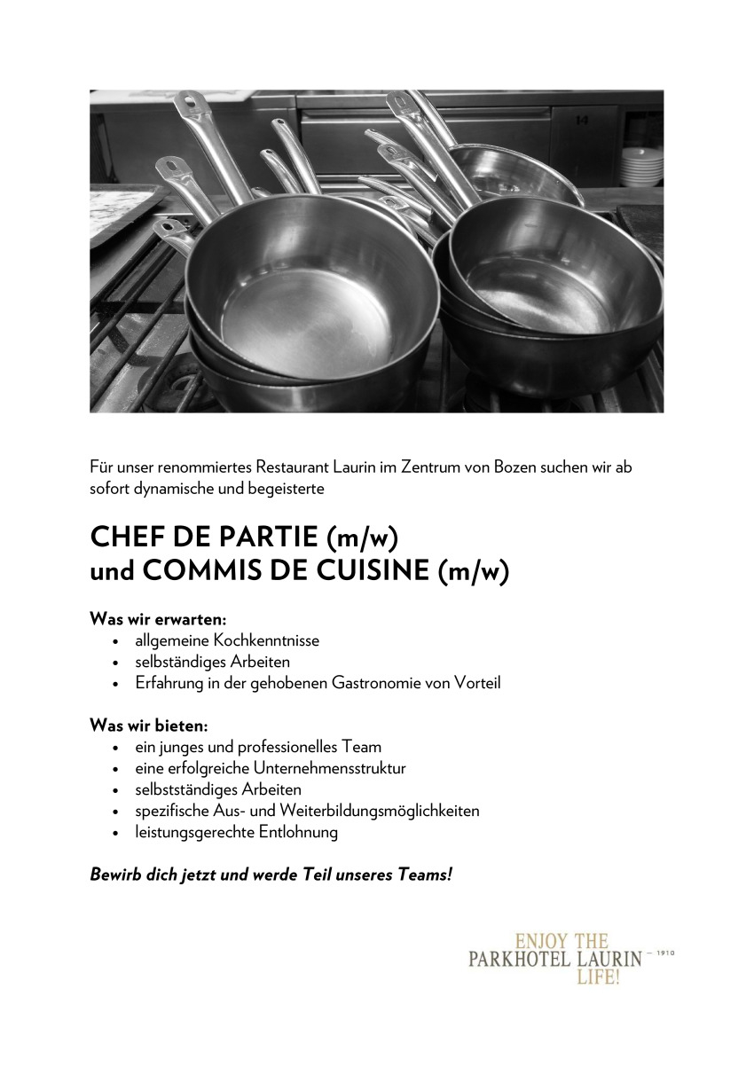 Chef de Partie und Commis de Cuisine (m/w)