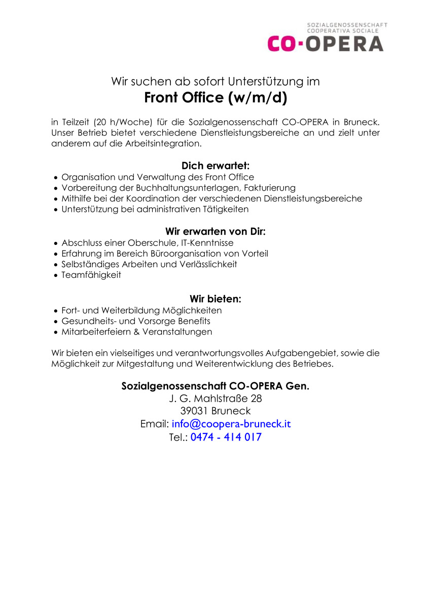 Front Office (w/m/d)