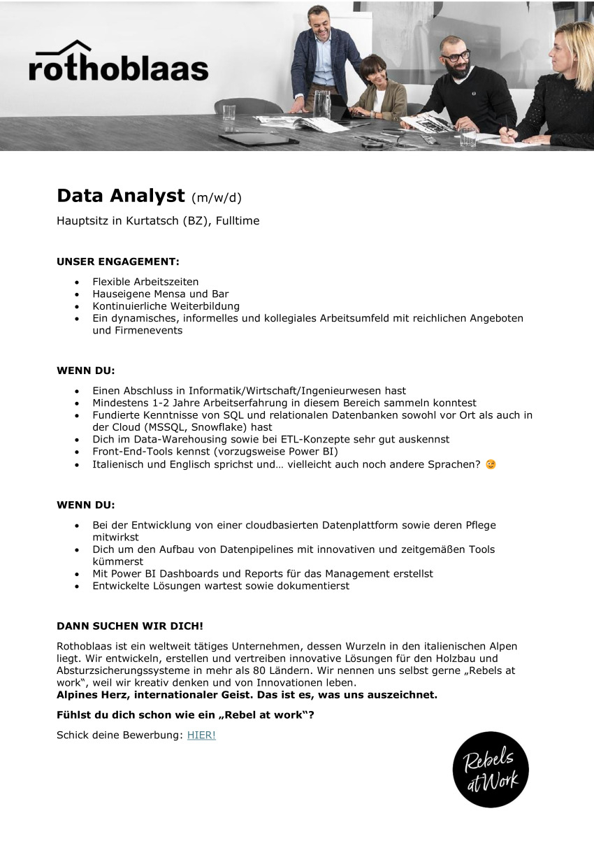 Data Analyst (m/w/d)