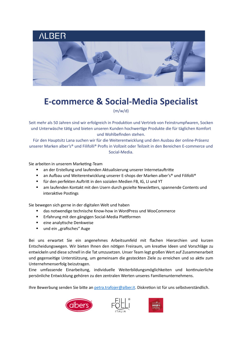 E-commerce & Social-Media Specialist (m/w/d)