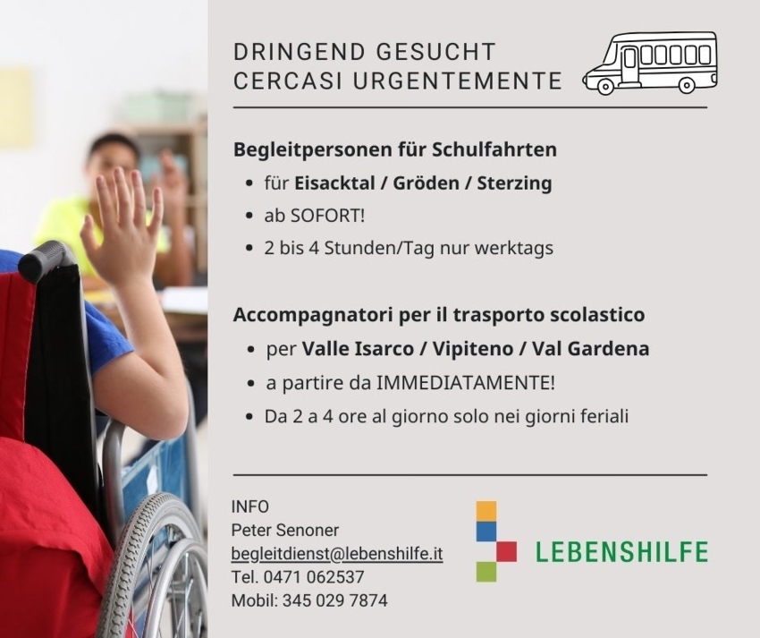 Begleitpersonen für Schulfahrten