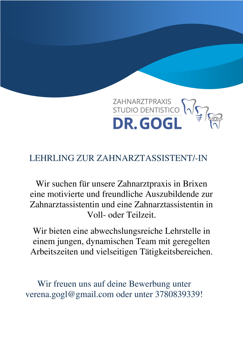 Lehrling zur Zahnarztassistent/in