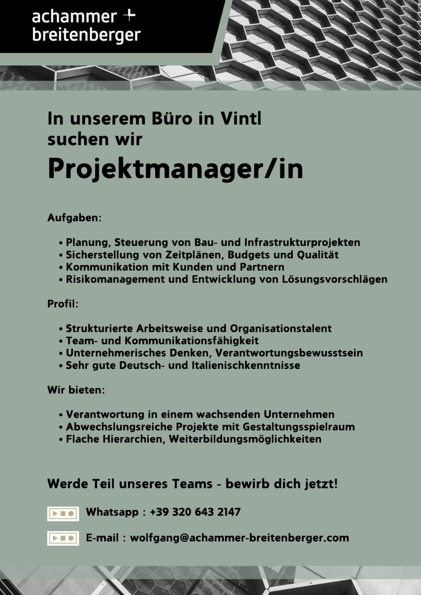 Projektmanager/in (m/w/d)