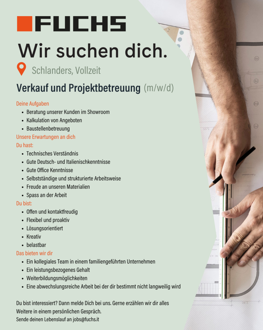 Verkauf und Projektbetreuung (m/w/d) 