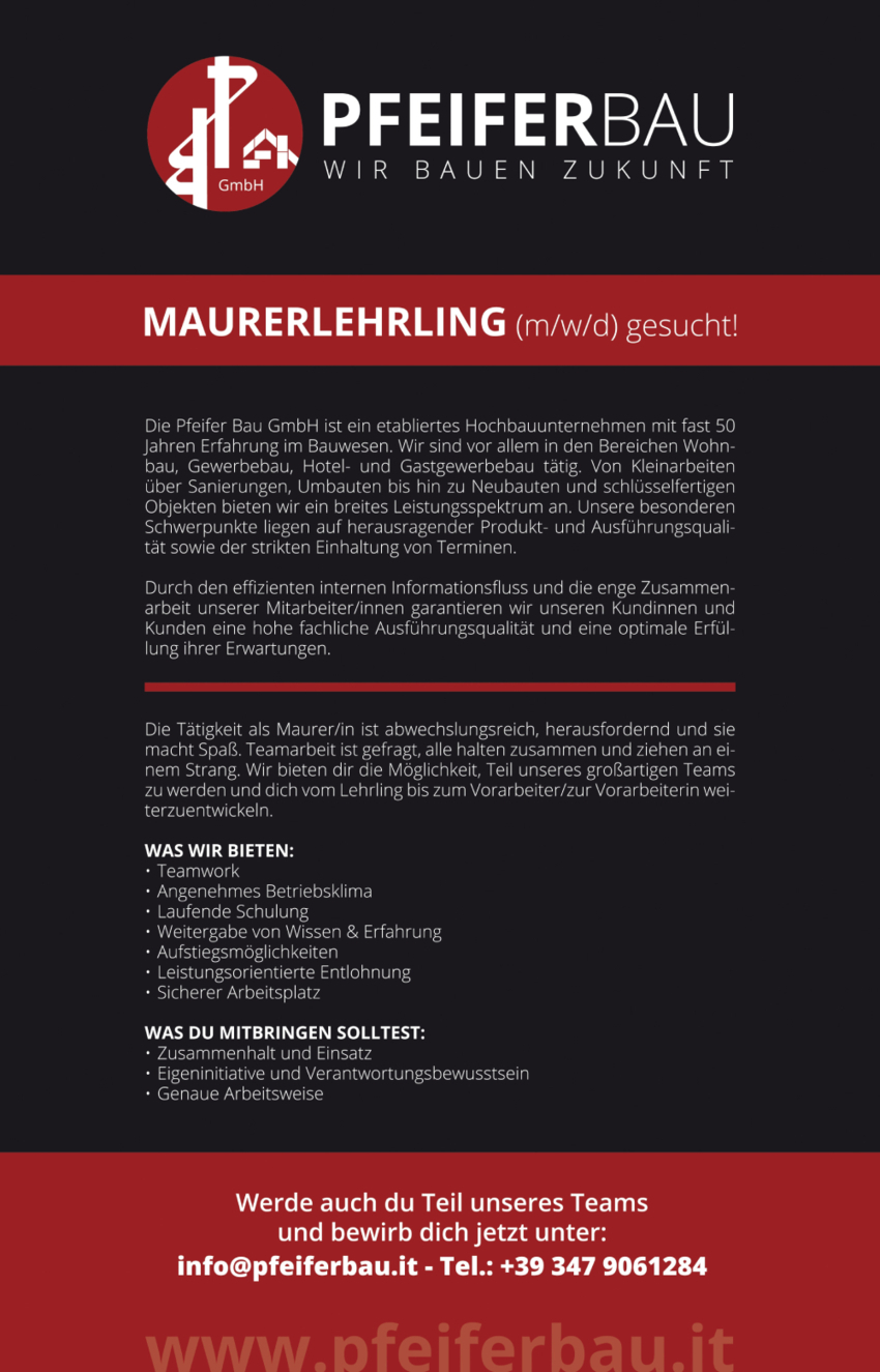 Maurerlehrling (m/w/d)