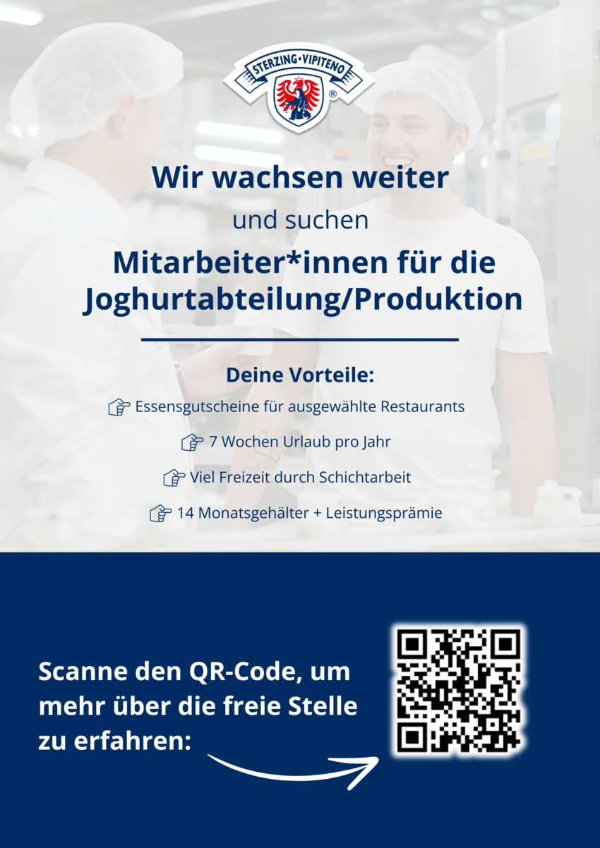  Mitarbeiter*innen für die Joghurtabteilung / Produktion