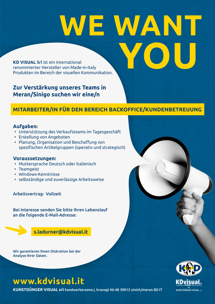 Mitarbeiter/in für den Bereich Backoffice / Kundenbetreuung