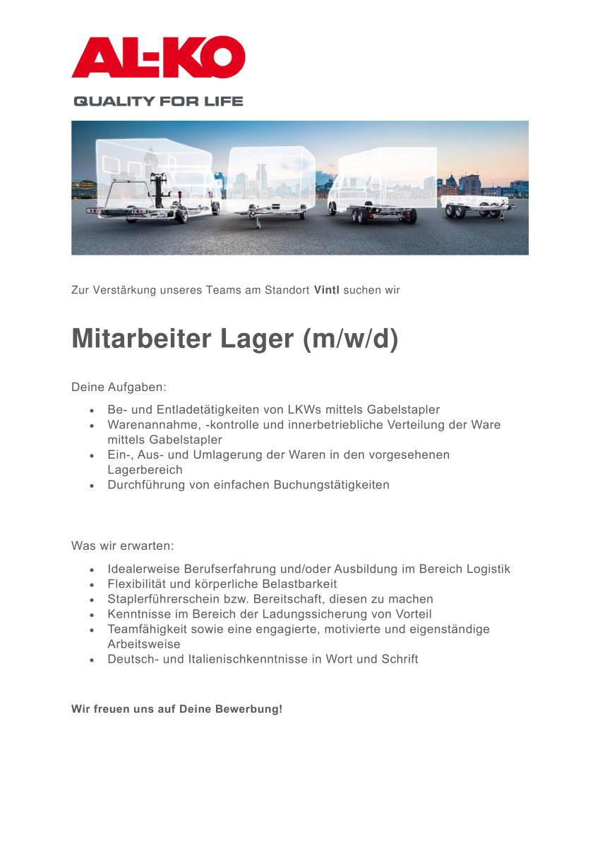 Mitarbeiter Lager (m/w/d) 