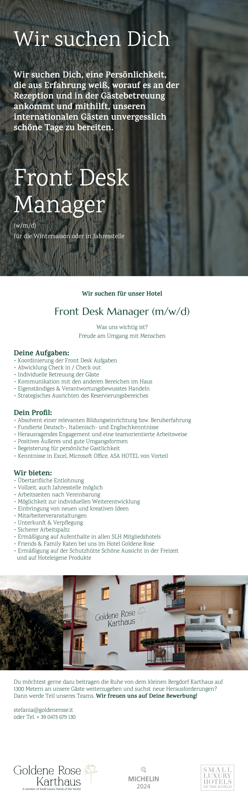 Front Desk Manager (w/m/d)