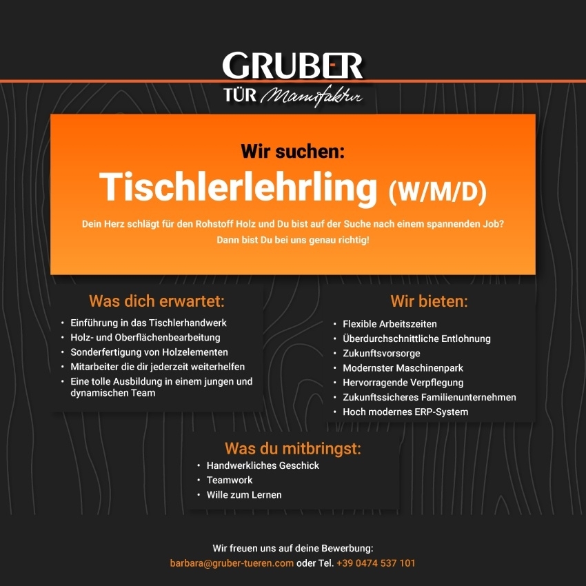 Tischlerlehrling (m/w/d)