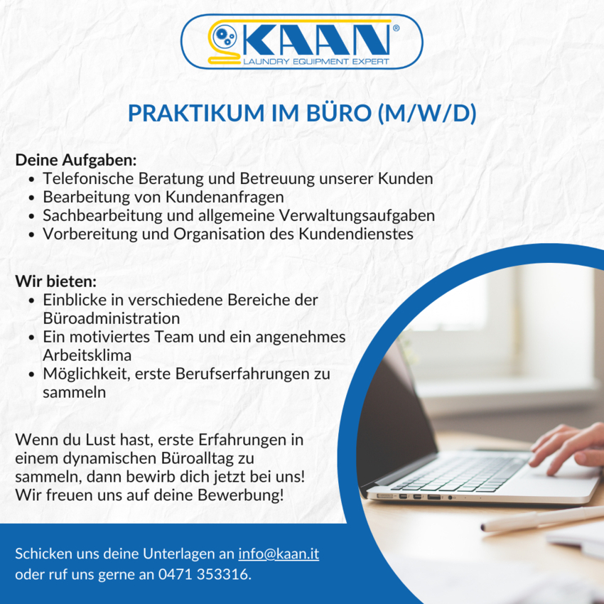 Praktikum im Büro (m/w/d)