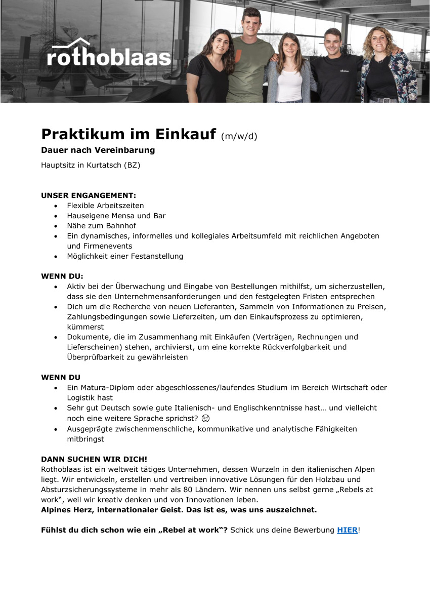 Praktikum im Einkauf (m/w/d)