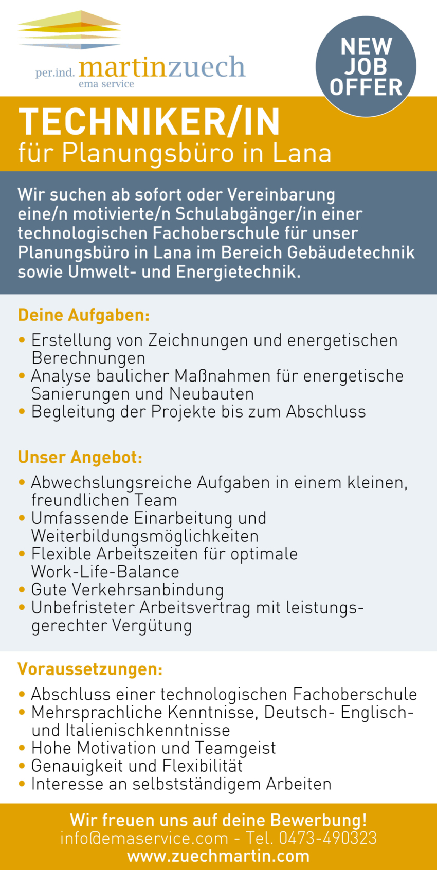 Techniker/in für Planungsbüro