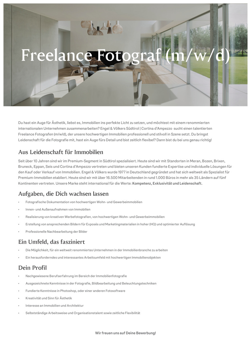 Fotograf (m/w/d) - Freelancer