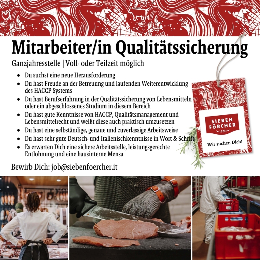 Mitarbeiter/in Qualitätssicherung