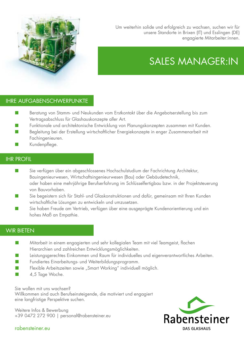 Sales Manager:in