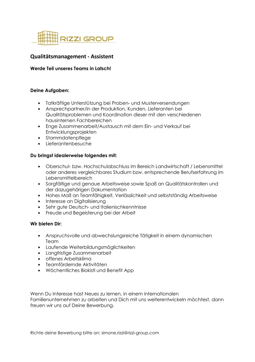 Qualitätsmanagement - Assistent