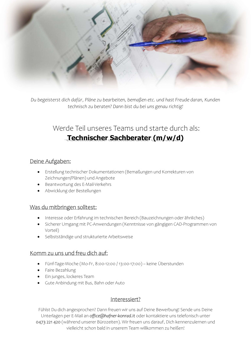 Technischer Sachberater (m/w/d) 