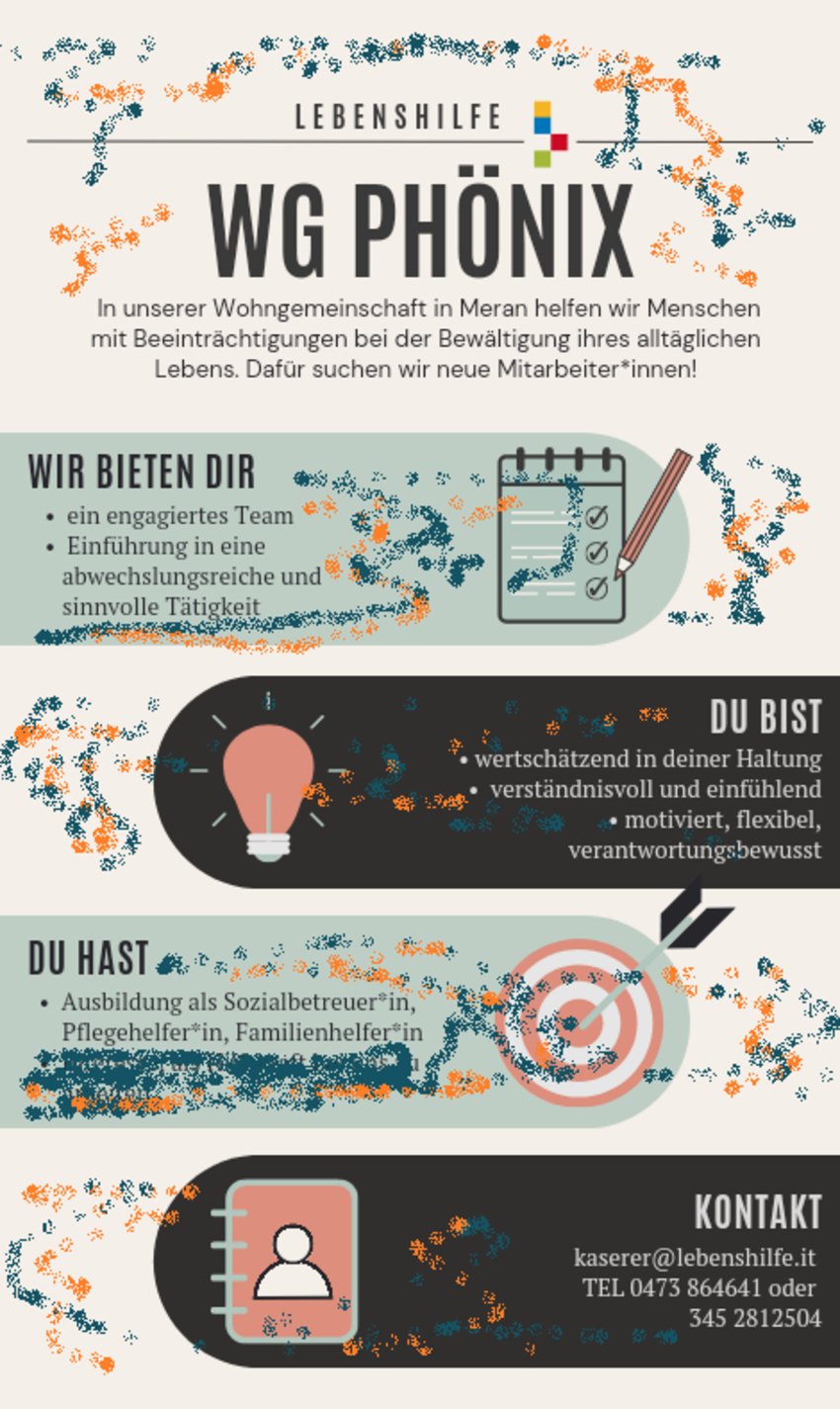 Sozialbetreuer/In oder Pflegehelfer/In für WG für Menschen mit Beeinträchtigung 