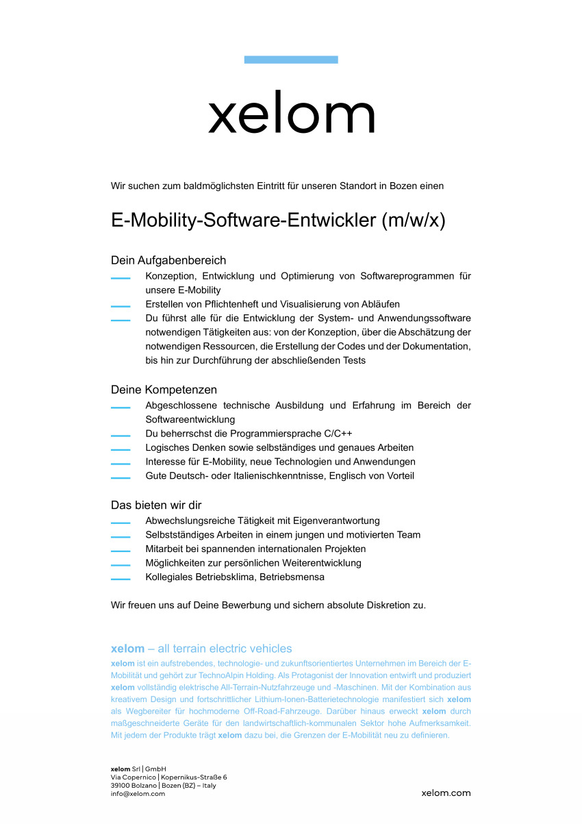 E-Mobility - Software-Entwickler (m/w/x)