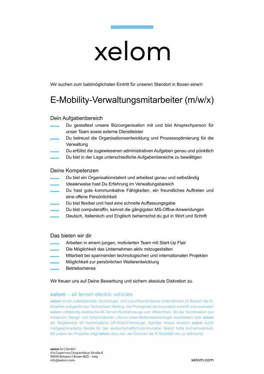 E-Mobility - Verwaltungsmitarbeiter (m/w/d)